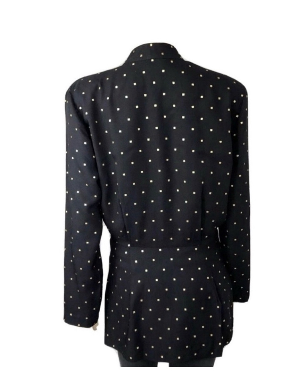 Vintage Sequel oversized jacket/blazer V-neck tie front black - Picture 3 of 16